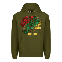 Army Green black history honoring the past inspiring the futu Premium Hoodie - MaliasSmallBusiness