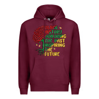 Burgundy black history honoring the past inspiring the futu Premium Hoodie - MaliasSmallBusiness