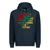 Navy black history honoring the past inspiring the futu Premium Hoodie - MaliasSmallBusiness