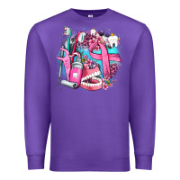 Purple dental elements and cancer with cowhide and leopard Premium Sweatshirt - AdoDesignShop
