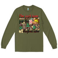 Army Green i'm just here for the snacks #softball sister Long Sleeve Tee - Zillion Design Studio