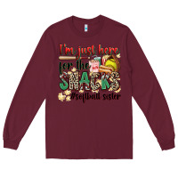Burgundy i'm just here for the snacks #softball sister Long Sleeve Tee - Zillion Design Studio