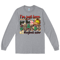 Heather Grey i'm just here for the snacks #softball sister Long Sleeve Tee - Zillion Design Studio