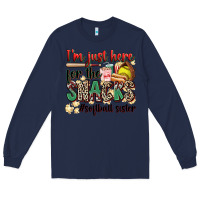 Navy i'm just here for the snacks #softball sister Long Sleeve Tee - Zillion Design Studio