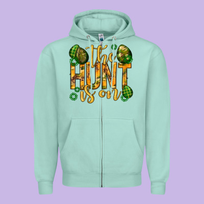 The Hunt Is On Easter Zipper Hoodie Designed By Neo Western