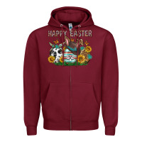 Burgundy Western Happy Easter Zipper Hoodie - Neo Western