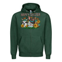 Sports Green Western Happy Easter Zipper Hoodie - Neo Western