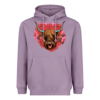 Lavender highland cow valentines Heavyweight Hoodie - JahusDesignShop