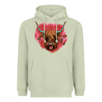 Matcha highland cow valentines Heavyweight Hoodie - JahusDesignShop