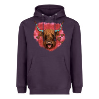 Plum highland cow valentines Heavyweight Hoodie - JahusDesignShop