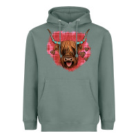 Sage highland cow valentines Heavyweight Hoodie - JahusDesignShop