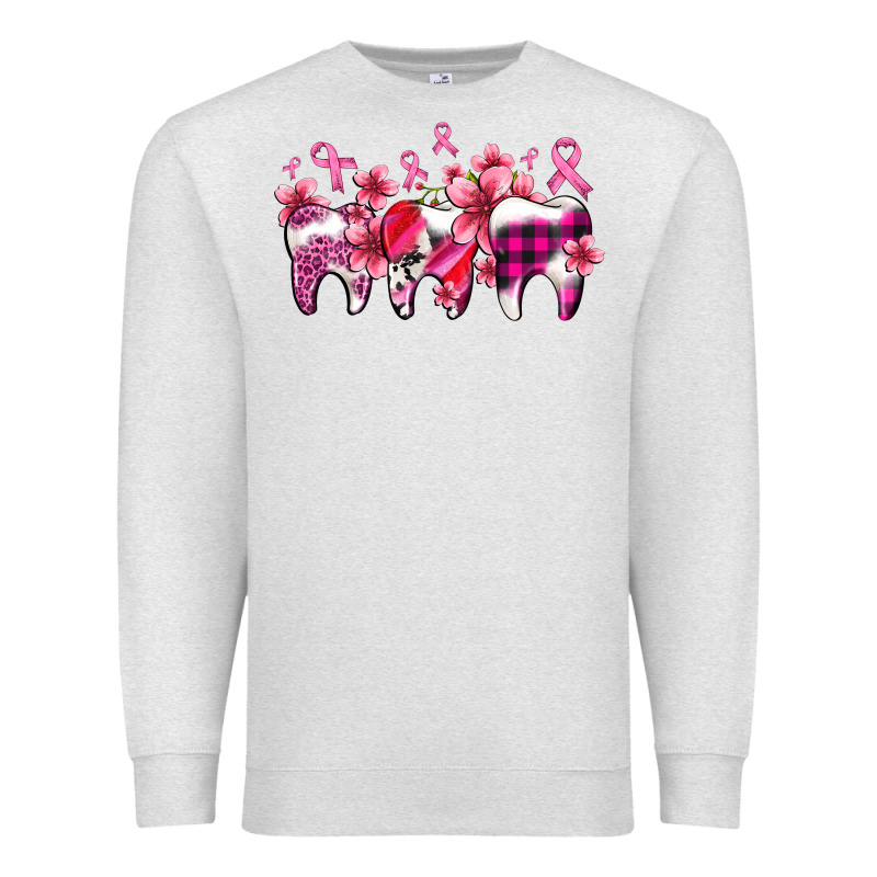 Cancer Ribbon With Teeth Premium Sweatshirt by AdoDesignShop | Teevron