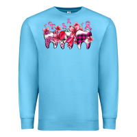 Ocean Blue cancer ribbon with teeth Premium Sweatshirt - AdoDesignShop