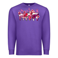 Purple cancer ribbon with teeth Premium Sweatshirt - AdoDesignShop