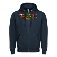 Navy believe christmas Zipper Hoodie - CowhideDigitalArt