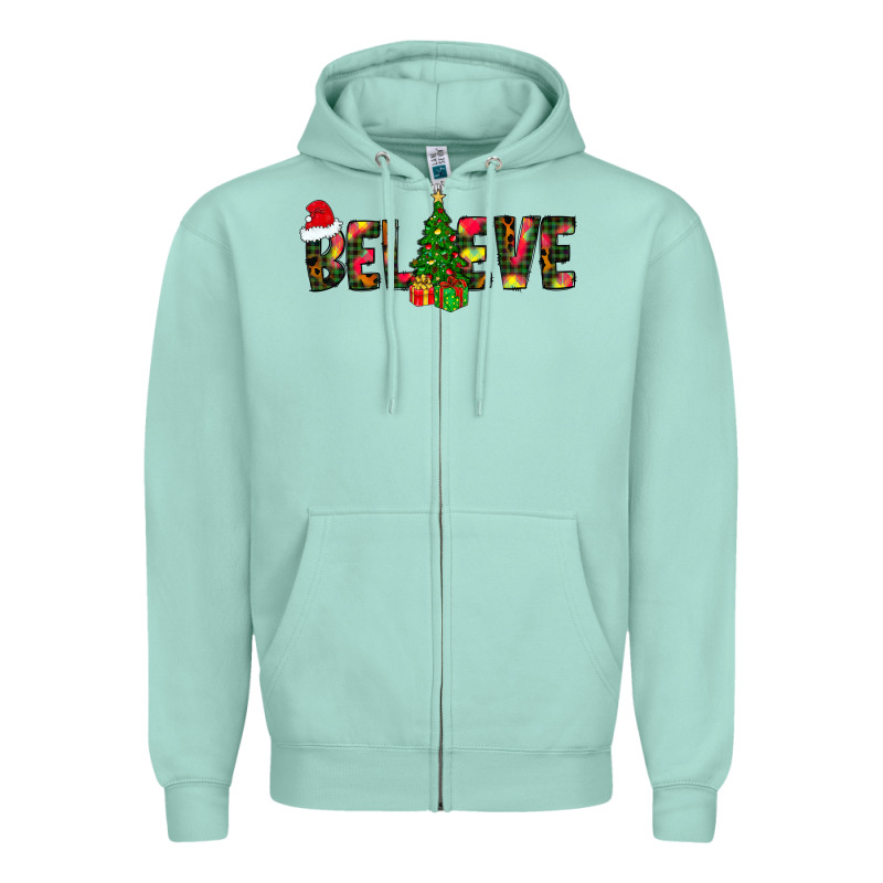 Believe Christmas Zipper Hoodie by CowhideDigitalArt | Teevron