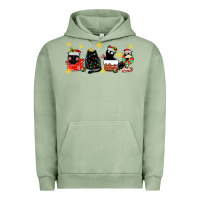 Pigment Oil Green christmas cats Urban Hoodie - MaliasSmallBusiness