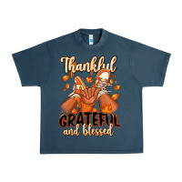 Midnight Navy Thankful grateful and Blessed black boy sneakers Urban Heavy Tee - RanaPortraitStore