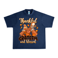 Navy Thankful grateful and Blessed black boy sneakers Urban Heavy Tee - RanaPortraitStore