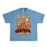 Pebble Blue Thankful grateful and Blessed black boy sneakers Urban Heavy Tee - RanaPortraitStore