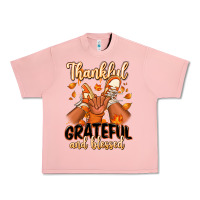 Salmon Thankful grateful and Blessed black boy sneakers Urban Heavy Tee - RanaPortraitStore
