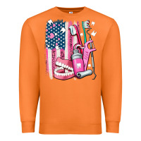 Carrot American flag and dental elements with teeth Premium Sweatshirt - AdoDesignShop