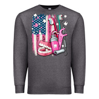American Flag And Dental Elements With Teeth Premium Sweatshirt | Teevron