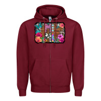 Burgundy mimi floral background Zipper Hoodie - HRA Design Shop