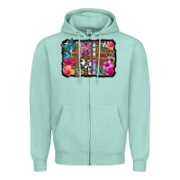 Seafoam mimi floral background Zipper Hoodie - HRA Design Shop