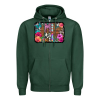 Sports Green mimi floral background Zipper Hoodie - HRA Design Shop