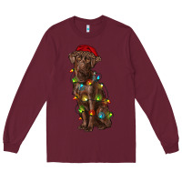 Burgundy Christmas labrador retriever Long Sleeve Tee - RanaPortraitStore