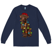 Navy Christmas labrador retriever Long Sleeve Tee - RanaPortraitStore