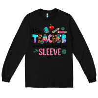 Black this teacher wears her heart on sleeve Long Sleeve Tee - AdoDesignShop