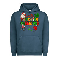 Pigment Midnight Navy santas favorite caregiver Urban Hoodie - MaliasSmallBusiness