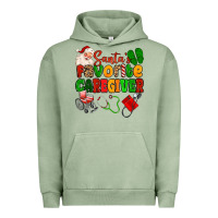 Pigment Oil Green santas favorite caregiver Urban Hoodie - MaliasSmallBusiness