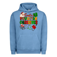 Pigment Pebble Blue santas favorite caregiver Urban Hoodie - MaliasSmallBusiness