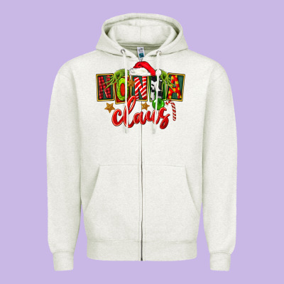 Christmas Nonna Claus Zipper Hoodie Designed By Fadigitalartstudio