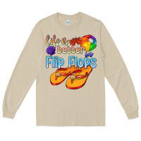 Mushroom life is better in flip flops Long Sleeve Tee - texasbilliewilder