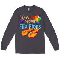 Smoke life is better in flip flops Long Sleeve Tee - texasbilliewilder