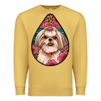 Antique Gold shih tzu teardrop earrings Premium Sweatshirt - Artiststas