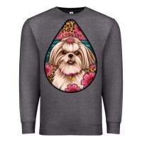 Charcoal Heather shih tzu teardrop earrings Premium Sweatshirt - Artiststas