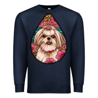 Navy shih tzu teardrop earrings Premium Sweatshirt - Artiststas
