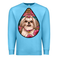 Ocean Blue shih tzu teardrop earrings Premium Sweatshirt - Artiststas