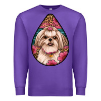 Purple shih tzu teardrop earrings Premium Sweatshirt - Artiststas