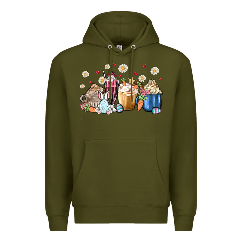 Easter Coffee Cups Premium Hoodie by MaliasSmallBusiness | Teevron