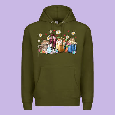 Easter Coffee Cups Premium Hoodie Designed By Maliassmallbusiness