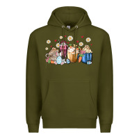 Army Green easter coffee cups Premium Hoodie - MaliasSmallBusiness