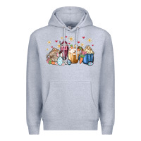 Heather Grey easter coffee cups Premium Hoodie - MaliasSmallBusiness