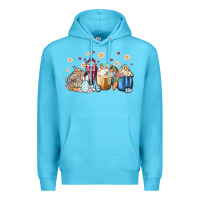 Ocean Blue easter coffee cups Premium Hoodie - MaliasSmallBusiness