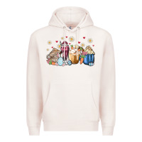 Pale Pink easter coffee cups Premium Hoodie - MaliasSmallBusiness